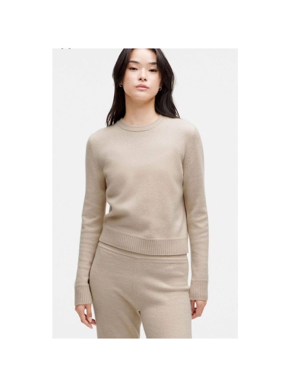 NWT Lululemon Cashmere Slim-Fit Crewneck Sweater XS Beige